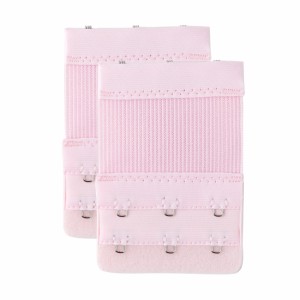 uxcell ブラジャー延長ホック 調整ホック ストレッチ 弾性 ブラエクステンダー 女性用 ピンク-2 7.5 x 3.7cm