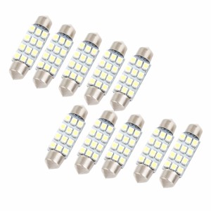 uxcell　LED電球　ホワイト　3528　SMD12　花綱　カー用　10個入り　