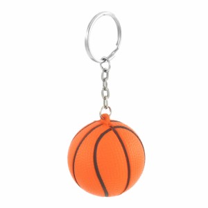 uxcell キーホルダー キーリング バスケットボール模様 ペンダント シルバートーンリング オレンジ ブラック フォーム 3.5cm直径