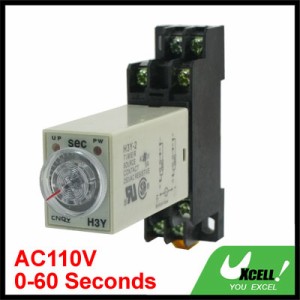 uxcell 調整可能 遅延時間 AC 110V DPDT 0-60秒 8ピン タイマーリレー AH3-3