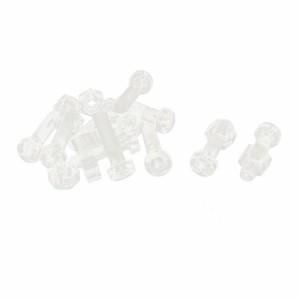 uxcell クロスボルト 六角ナット パン・ヘッド クリア M4 x 16mm プラスチック 10個入り