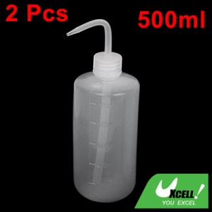 uxcell スクイズボトル ボトル 瓶 液体用 プラスチック製 500mL クリアホワイト 2個セット