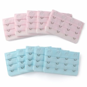 uxcell　ブラジャー延長ホック　調整ホック　3段　4ホック　ブラエクステンダー　女性用　ライトブルー,ピンク　7.5x5cm