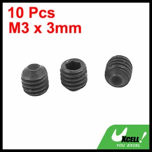 uxcell 六角穴付止めネジ 六角ソケットグラブスクリュー 02099モデル M3x3 mm ヘックスソケット グラブスクリュー10個入り