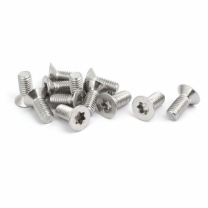 uxcell フラットヘッドトルクスネジ M6x14mm 316ステンレススチール フルスレッド フラットヘッド トルクスネジ ファスナー 12個入り