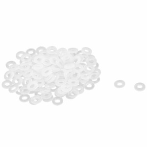 uxcell　フラットワッシャー　プラスチック　置換用　絶縁　フラットワッシャー　ガスケット　ホワイト　6x3x1mm　100個入り　