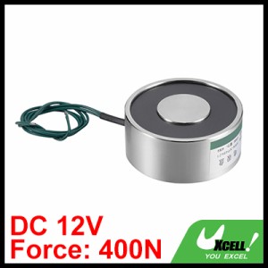 uxcell ラウンドソレノイド電磁石 吸盤ディスクソレノイド リフト保持 電磁石 DC12V 400N 49mm x 21mm