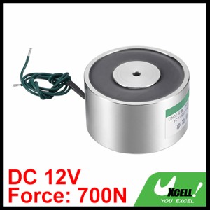 uxcell ラウンドソレノイド電磁石 吸盤ディスクソレノイド リフト保持 電磁石 DC12V 700N 59mm x 34mm