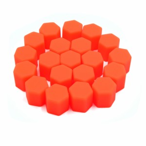 uxcell　ホイールハブネジカバー　カー　ホイール　タイア　ナット　ネジ　ラグ　塵　カバー　キャップ　ハブ　プロテクター　オレンジ　