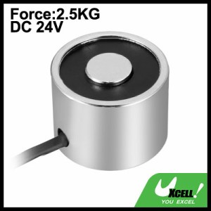 uxcell 保持電磁石 20m5mm DC24V 2.5KG 平面 吸盤ソレノイド 2本ワイヤー 1個入り