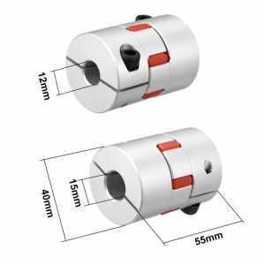 uxcell フレキシブルシャフトカプラー アルミニウム合金製 シルバートーン ステッパーカプラーCNC3Dプリンターコネクター 耐摩耗性 高硬