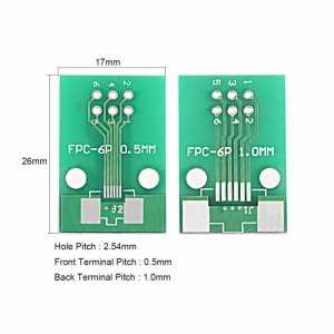 uxcell DIPコンバータPCBボード FPC 6ピン 0.5 / FPC6ピン SMDコンバータ 20個入り