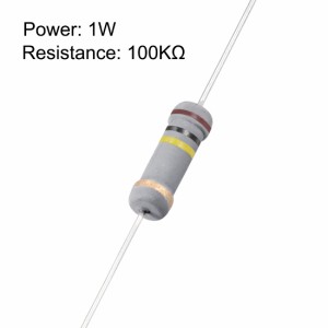 uxcell CF抵抗器 1W 100K Ohm カーボンフィルム抵抗器 5％公差 4色バンド 100個入り