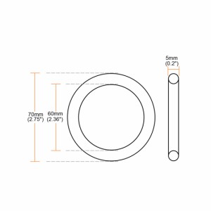 uxcell 金属Oリングバックル 多目的 溶接 70mm x 60mm x 5mm ハードウェアバッグ リングハンド DIYアクセサリー用 5個入り