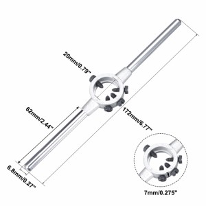 uxcell ダイストックハンドルレンチ 直径20mm M4.5-M6 メトリック ラウンドダイホルダー