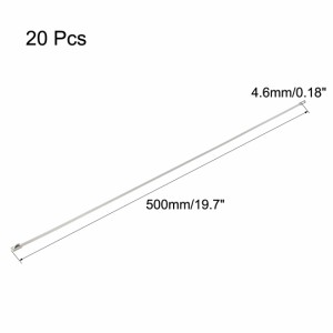 uxcell ステンレス 鋼 ジップ タイ 5x500mm ステンレス鋼エキゾーストラップ ロッキング ケーブル メタル ジップ タイ 20個入り