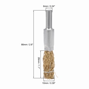 uxcell ワイヤーホイールブラシ 10mm カップ 銅メッキ クリンプ スチール シャンク付き 3個入り