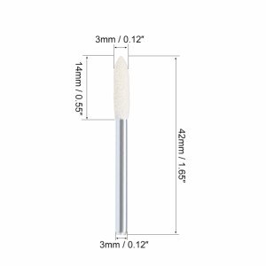 uxcell 研磨ビット 3 mmウールフェルトマウントポイント テーパー 2セット
