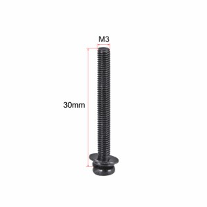 uxcell パンヘッド機械ネジ M3 x 30mm 炭素鋼 十字穴 ボルトコンバイン 50個入り