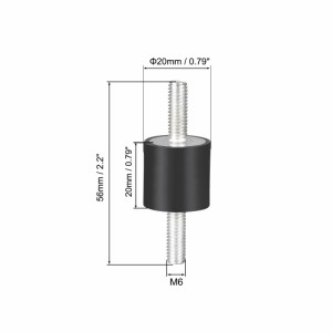 uxcell ゴム製振動マウント エアコンプレッサーボビンアイソレータダンパー D20 x H20 M6 x 18mmスタッド