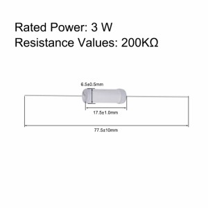 uxcell 金属酸化膜抵抗器 3W 200KΩ 5%の公差抵抗 アキシャルリード DIYラボ用抵抗器 20個入り