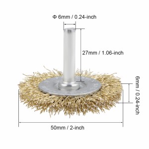 uxcell ワイヤーホイールブラシ ニッケルメッキ炭素鋼製 ブラストーン 50 mm径 1/100 mmシャンク 10 個入り