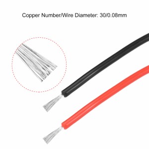 uxcell シリコーンワイヤー 600V 外径0.8mm 26AWG 錫メッキ銅線 高温耐性 長さ5M レッド