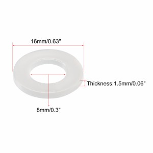 uxcell 絶縁ワッシャー バルカンファイバーワッシャー 絶縁ガスケット マザーボード用 ホワイト 8 mmx16 mmx1.5 mm 80個