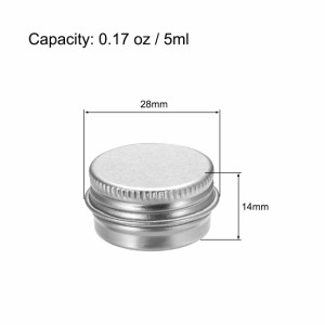 uxcell 金属製コンテナ シルバートーン 5g/5ml/0.17oz アルミ合金材質 3個入り