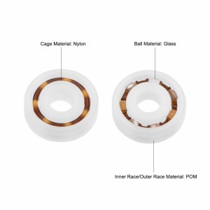 uxcell POMプラスチックベアリング ガラスボールナイロンケージ 603（5個）