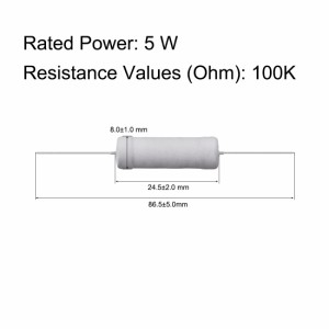 uxcell 金属酸化膜抵抗器 5W 100KΩ 5%公差 アキシャルリード DIYラボ用抵抗器 10個入り