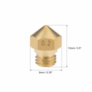 uxcell 3Dプリンターノズルヘッド 0.2mm M7ネジの交換 真鍮 M K10 1.75mm エクストルーダー プリント用 4個