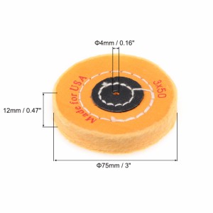 uxcell バフホイール 75 mmヘッド径 コットンバフ研磨パッド ベンチグラインダー用 2個入り