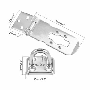 uxcell 南京錠掛け金?ドアクラスプ?掛け金ラッチ?ロックラッチ?304ステンレス鋼 1個 73mm x 27mm x 21mm