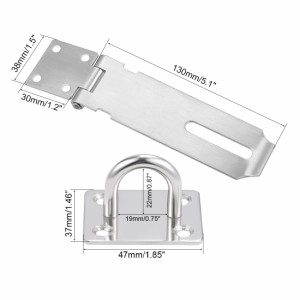 uxcell 南京錠掛け金?ドアクラスプ?掛け金ラッチ?ロックラッチ?304ステンレス鋼 1個 130mm x 38mm x 30mm