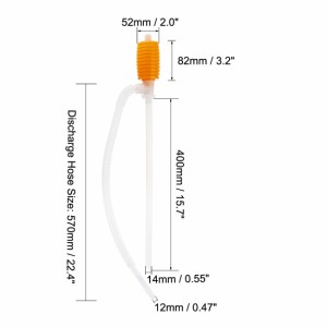 uxcell 手動ハンドサイフォン?油水ガソリン燃料液体移送ポンプ オレンジ 2個