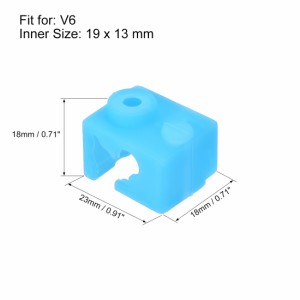 uxcell 3Dプリンターヒーターブロック シリコンカバー V6 Hotend Creality Blue用 3個