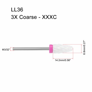 uxcell セラミックネイルドリルビット 2.2 mm?電気?ネイルズファイルビット?マニキュアペディキュア用 LL36