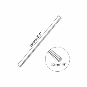 uxcell 丸棒 ラウンドロッド 旋盤丸棒 DIYクラフト用 304ステンレス鋼 3 mm x 150mm 2個入り