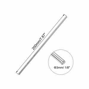 uxcell 丸棒 ラウンドロッド 旋盤丸棒 DIYクラフト用 304ステンレス鋼 3 mm x 200mm 2個入り