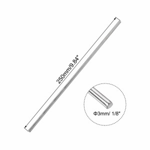 uxcell 丸棒 ラウンドロッド 旋盤丸棒 DIYクラフト用 304ステンレス鋼 3 mm x 250mm 5個入り