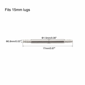 uxcell スプリングバーピン?15mm x 1.5mm x 0.8mm?ダブルフリンジ?ステンレス鋼?時計バンドピン交換用 時計ラグリンクピン 20個