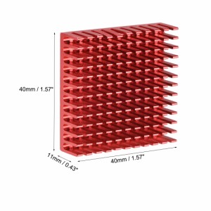 uxcell 十字型ノッチヒートシンク 40x40x11mm ステッピングモーター用 3Dプリンター レッド 6個