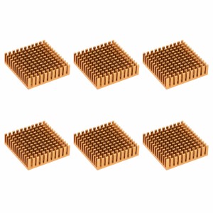 uxcell　十字型ノッチヒートシンク　40x40x11mm　ステッピングモーター用　3Dプリンター　ゴールデン　6個