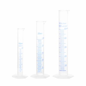 uxcell　プラスチックメスシリンダー　10ml　25ml　50mlメスシリンダー　両面メートル法　クリア六角ベース　3合1セット