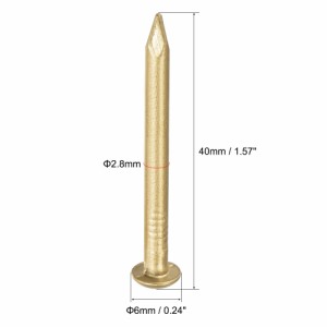 uxcell 小さなブラスネイル DIY 装飾写真木箱家庭アクセサリー用 耐食性 2.8 x 40 mm 10個入り