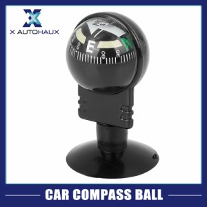 X　AUTOHAUX　車のコンパスボール　ブラック　吸盤ダッシュボードマウント　ナビゲーション