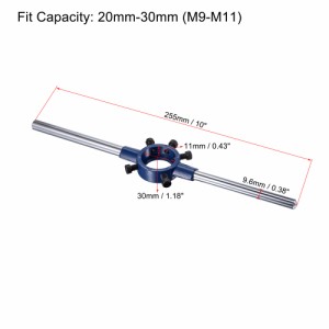 uxcell ダイストックハンドルレンチセット ラウンドダイ ねじ加工工具 調整可能 ボルトねじ修理用 3/8-16 UNC ねじダイ 30mmダイホルダー