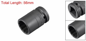 uxcell インパクトソケット インパクトレンチソケット インパクトドライバーソケット 12ポイント CR-MOスチール 19mmドライブ 27mm 56mm