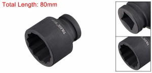 uxcell インパクトソケットセット インパクトレンチソケット インパクトソケット 12ポイント CR-MOスチール 25.4mmドライブ 55mm 80mm長